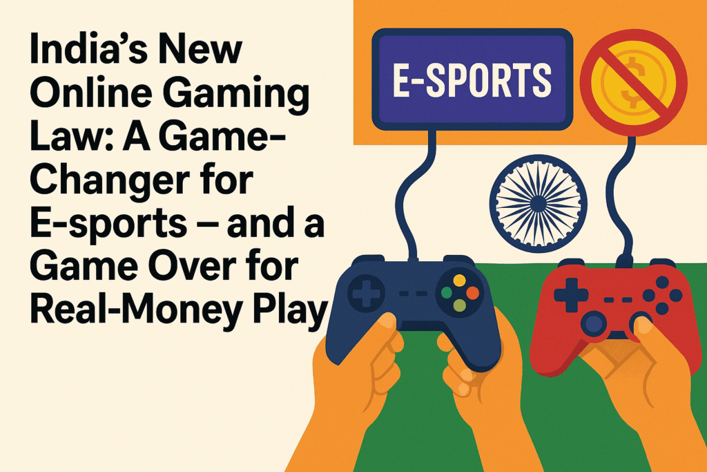 India’s New Online Gaming Law: A Game-Changer for E-sports — and a Game Over for Real-Money Play